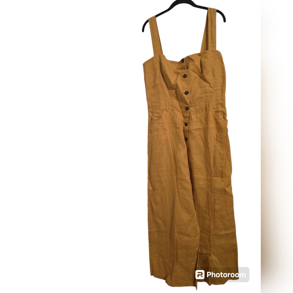 NEW Reformation‎ Tyler Jumpsuit Ochre Mustard Yellow size 12